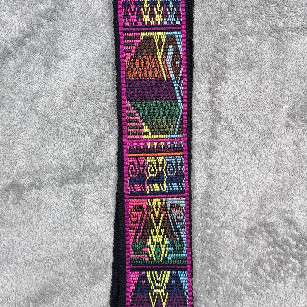 Handmade Guatemalan Embroidered Sash Belt Mayan Bird Animal Textile Faja - Picture 4 of 7